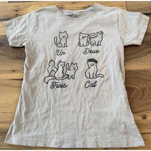 SnorgTees Un Deux Trois Cat Shirt Funny Cat Lover Gift Graphic Tee Womens M